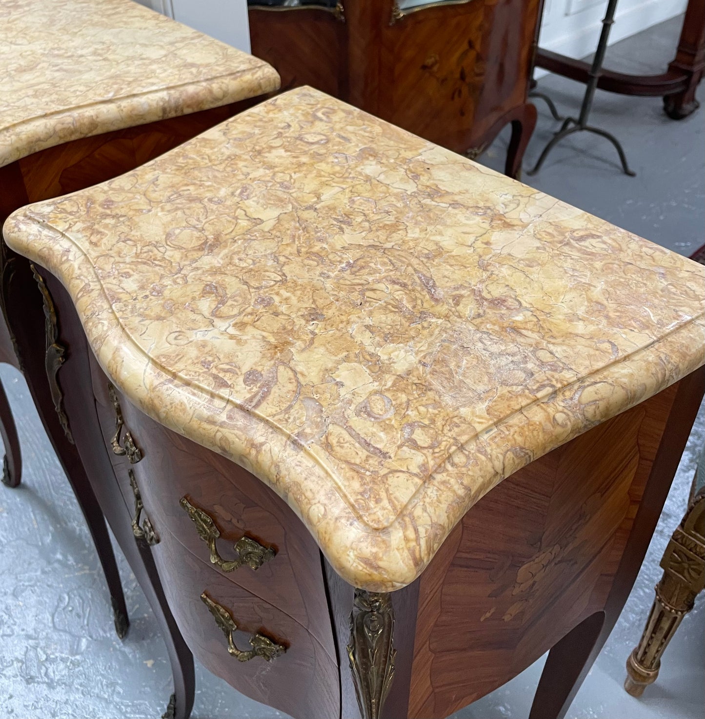 Pair of French Miniature Commode Bed Side Tables