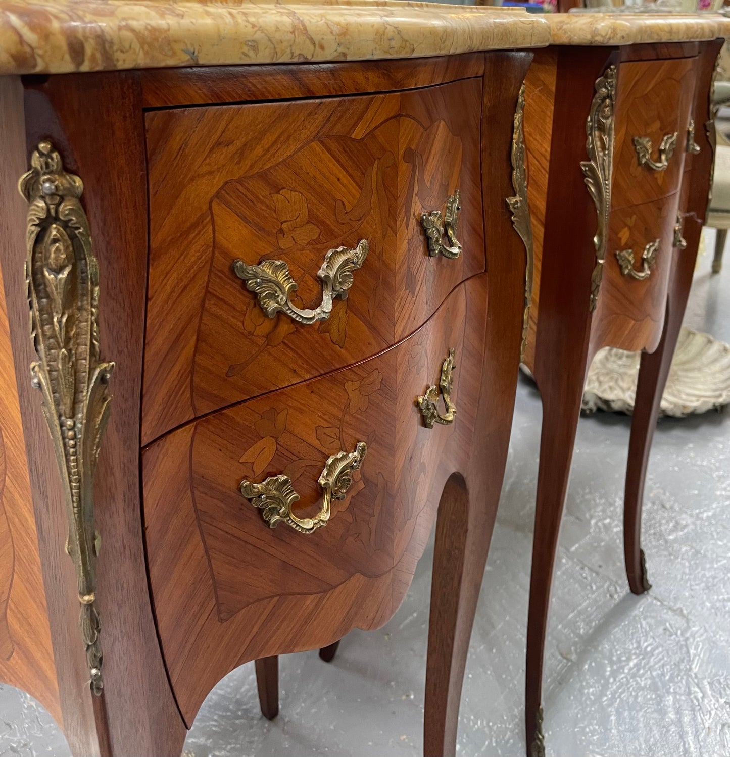 Pair of French Miniature Commode Bed Side Tables
