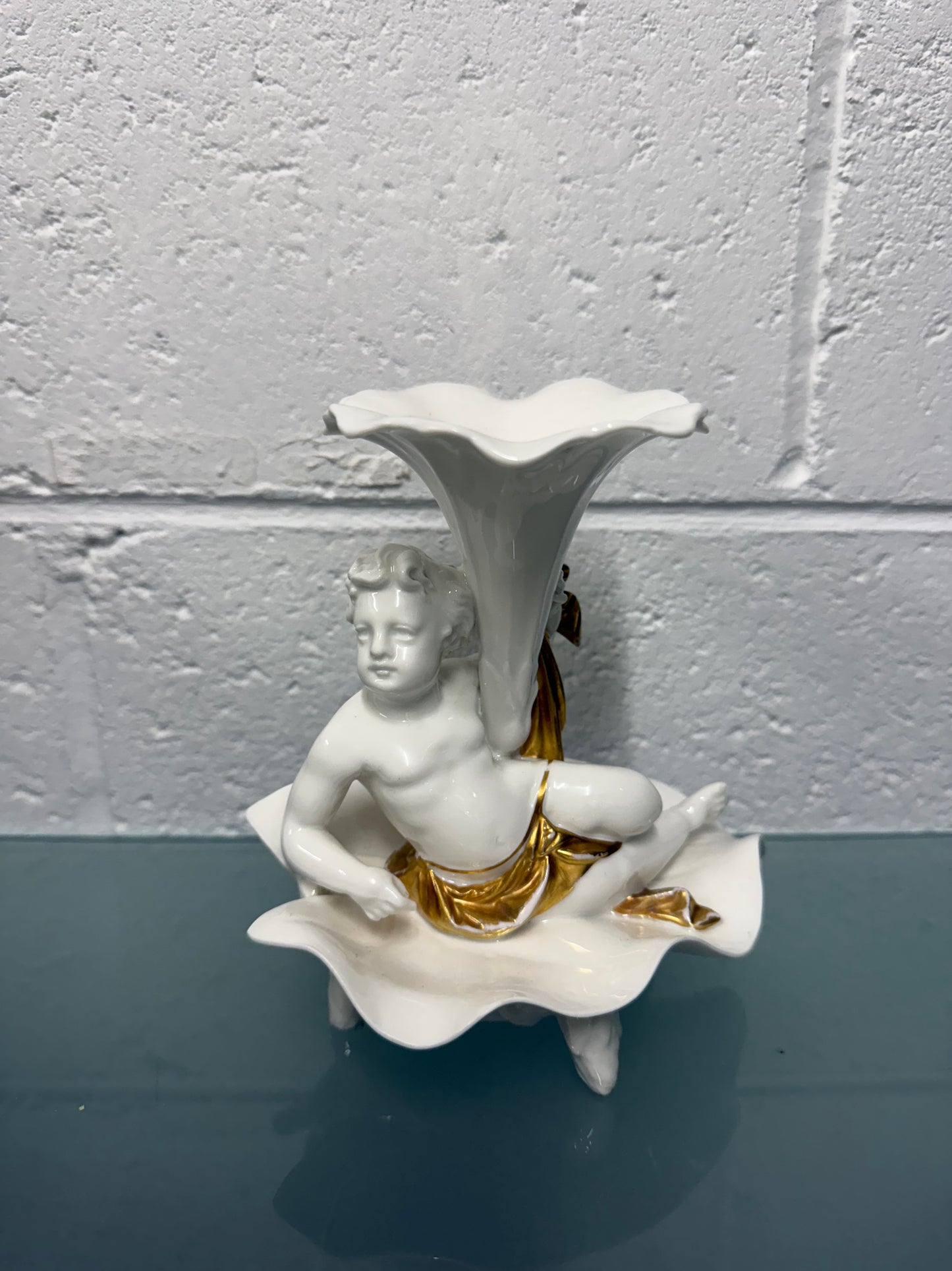 Antique Limoges Signed Cherub Vase