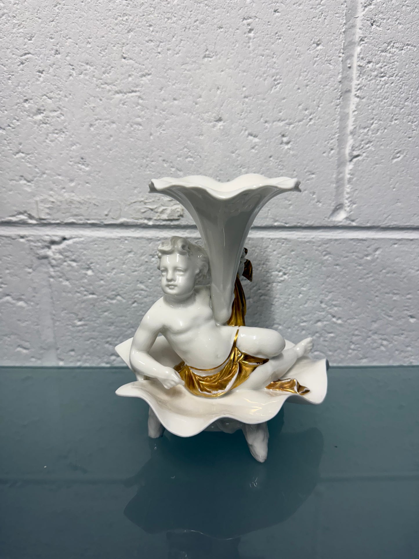 Antique Limoges Signed Cherub Vase