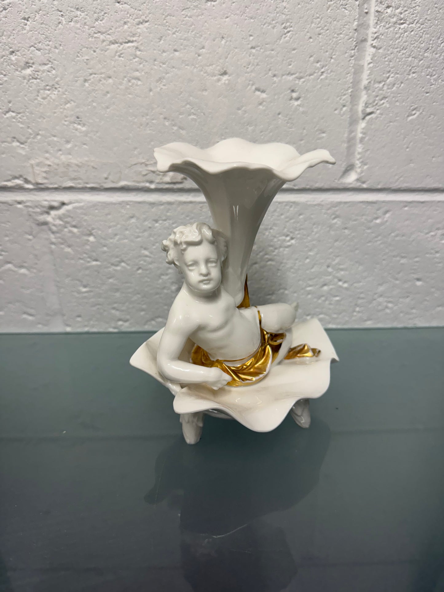 Antique Limoges Signed Cherub Vase