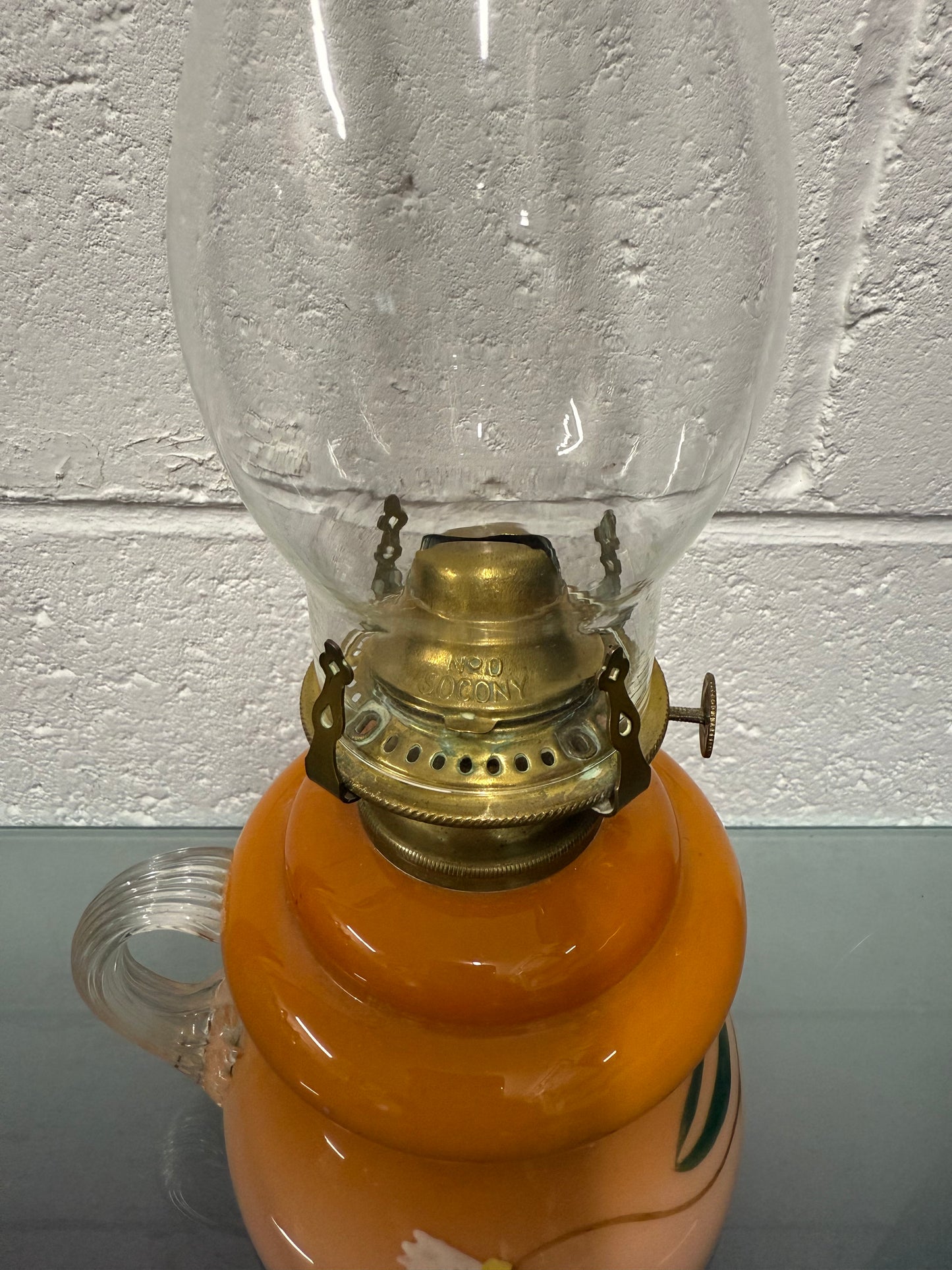 Victorian Milk Glass Finger Lamp
