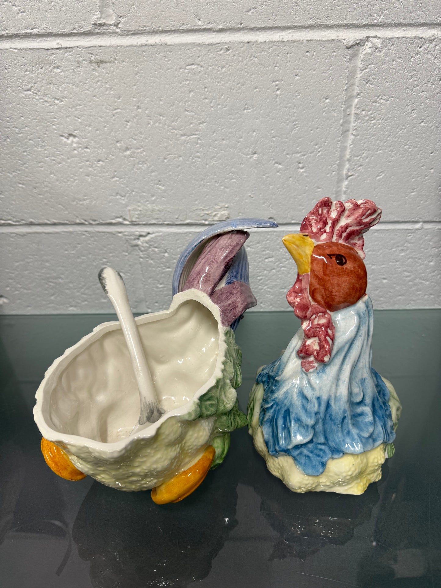 Vintage Majolica Chicken Tureen