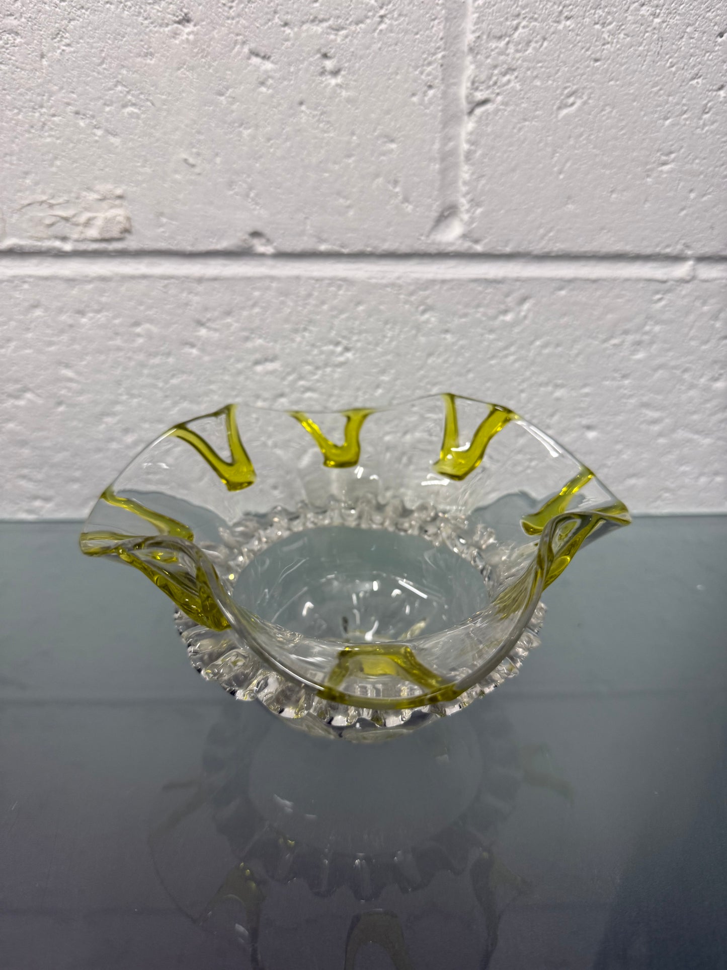 Antique Walker & Hall Silver Plate Stand With Frilled Glass Bowl