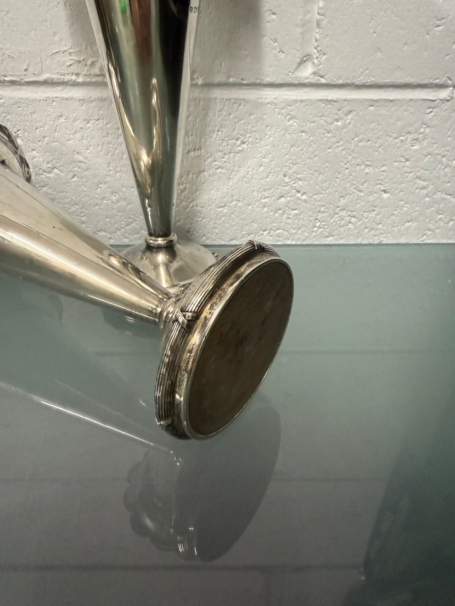 Pair of Edwardian Sterling Silver Vases