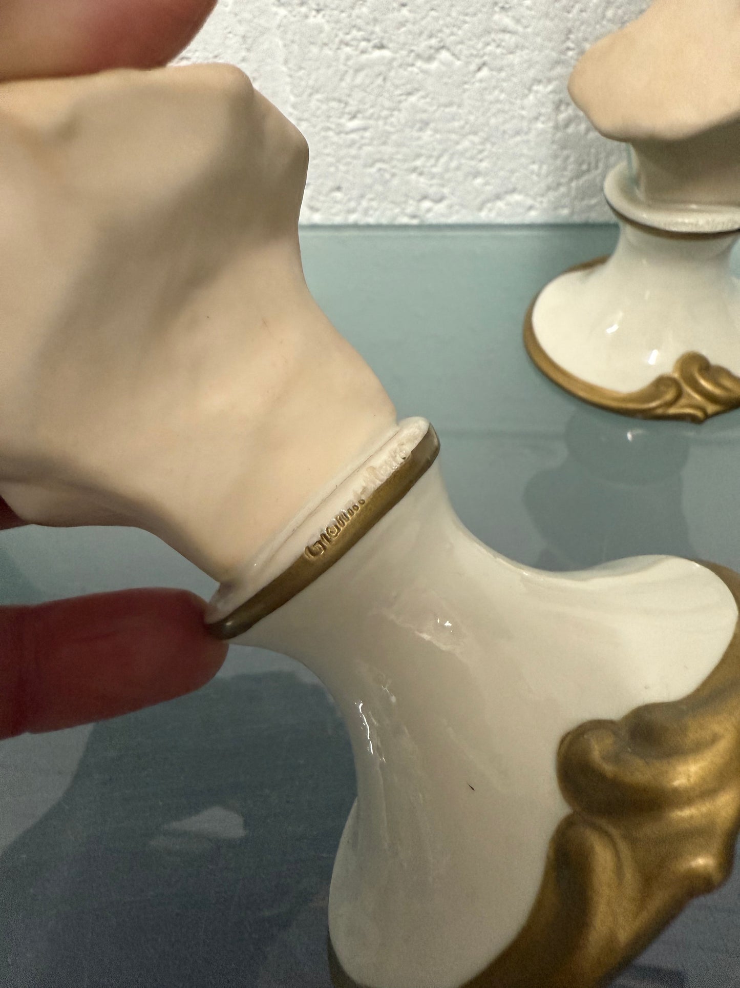 Pair Vintage Capodimonte Art Nouveau Style Busts