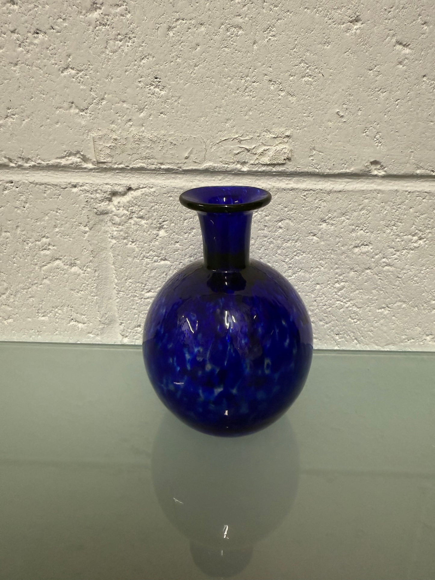Cobalt Blue Art Glass Small Vase