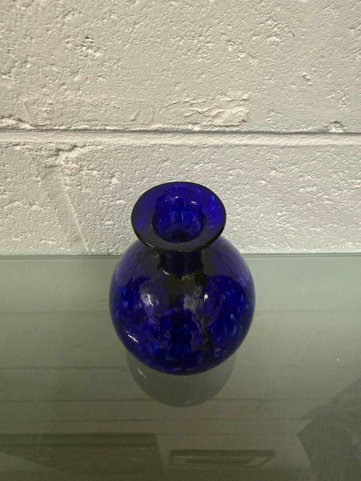 Cobalt Blue Art Glass Small Vase