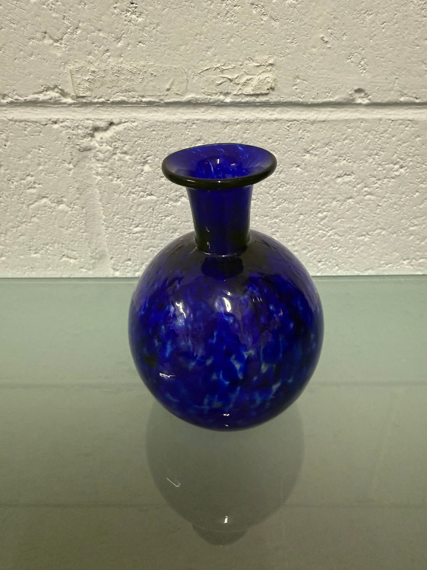 Cobalt Blue Art Glass Small Vase
