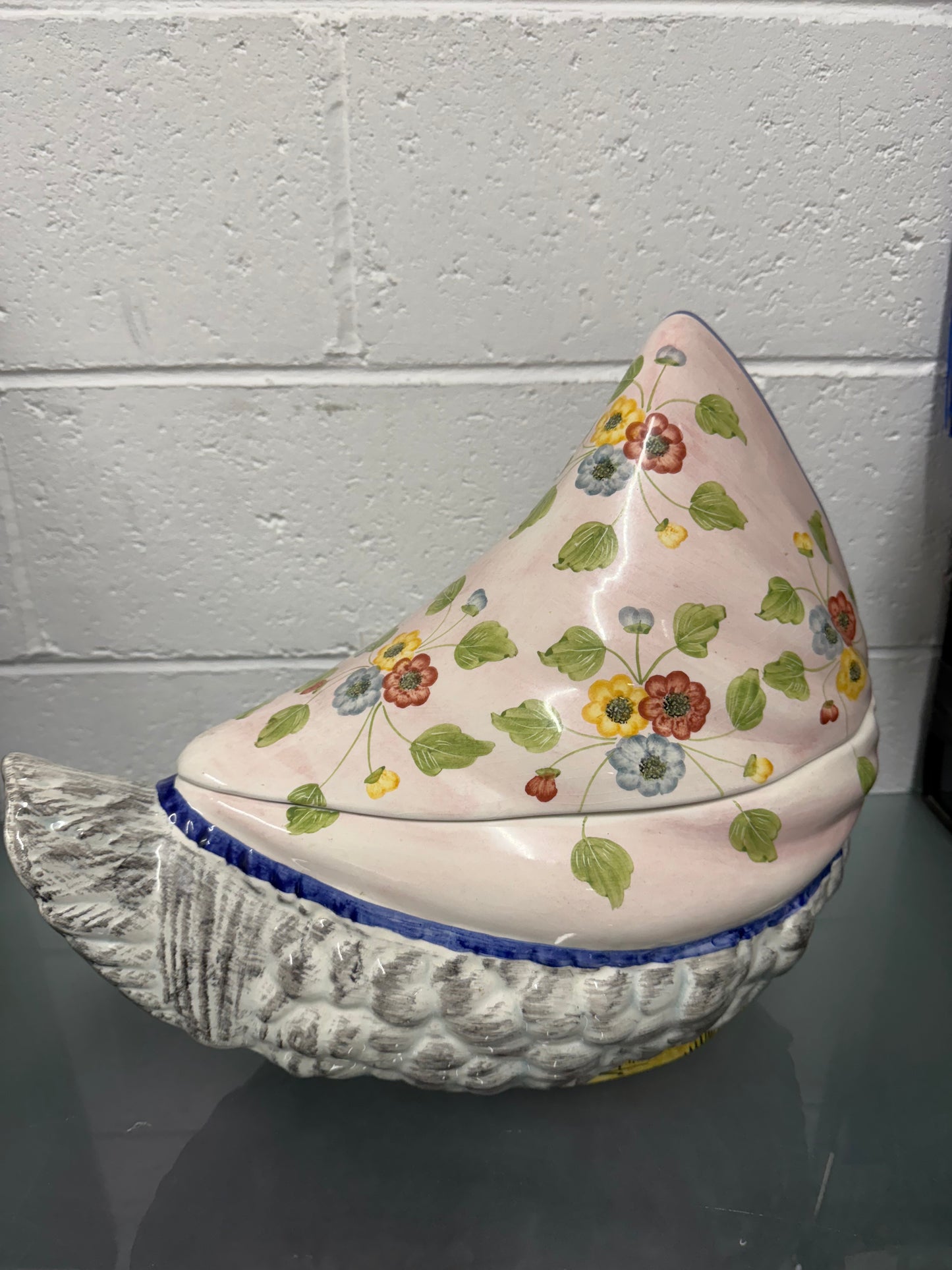 Vintage Italian Hand Painted Earthenware Hen Tureen