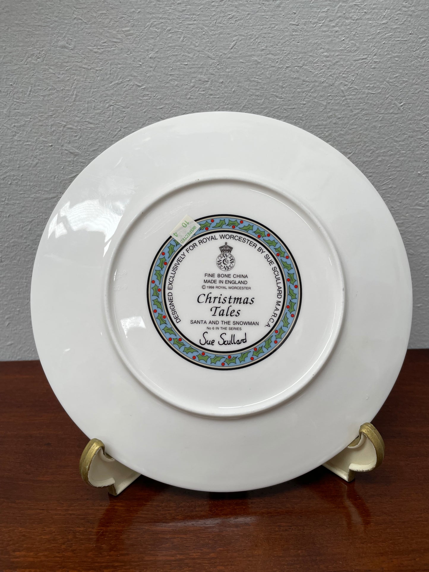 Royal Worcester Christmas Plate "Santa And The Snowman"