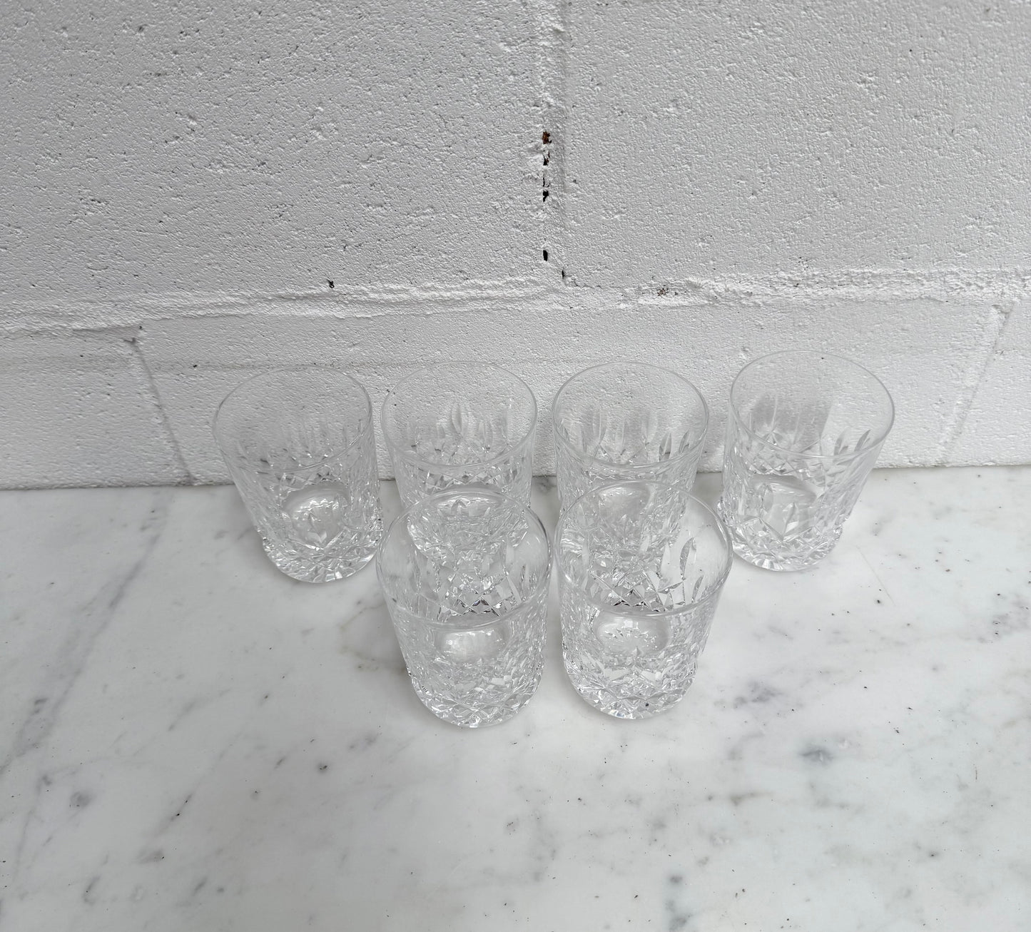 Vintage Set of Six Waterford Crystal Tumblers Lismore Pattern