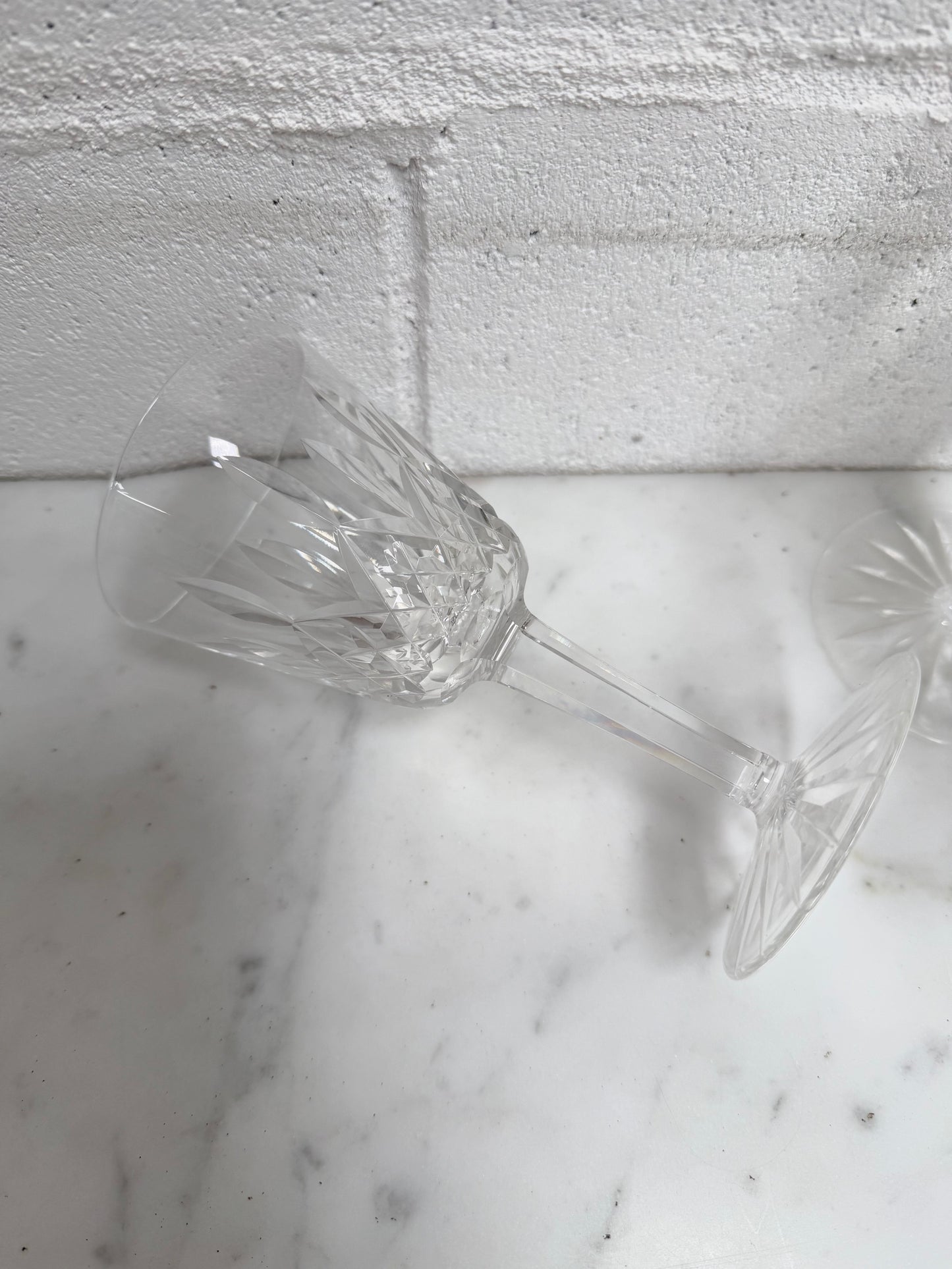 Set of Four Vintage Waterford Crystal Wine Glasses With Lismore Pattern