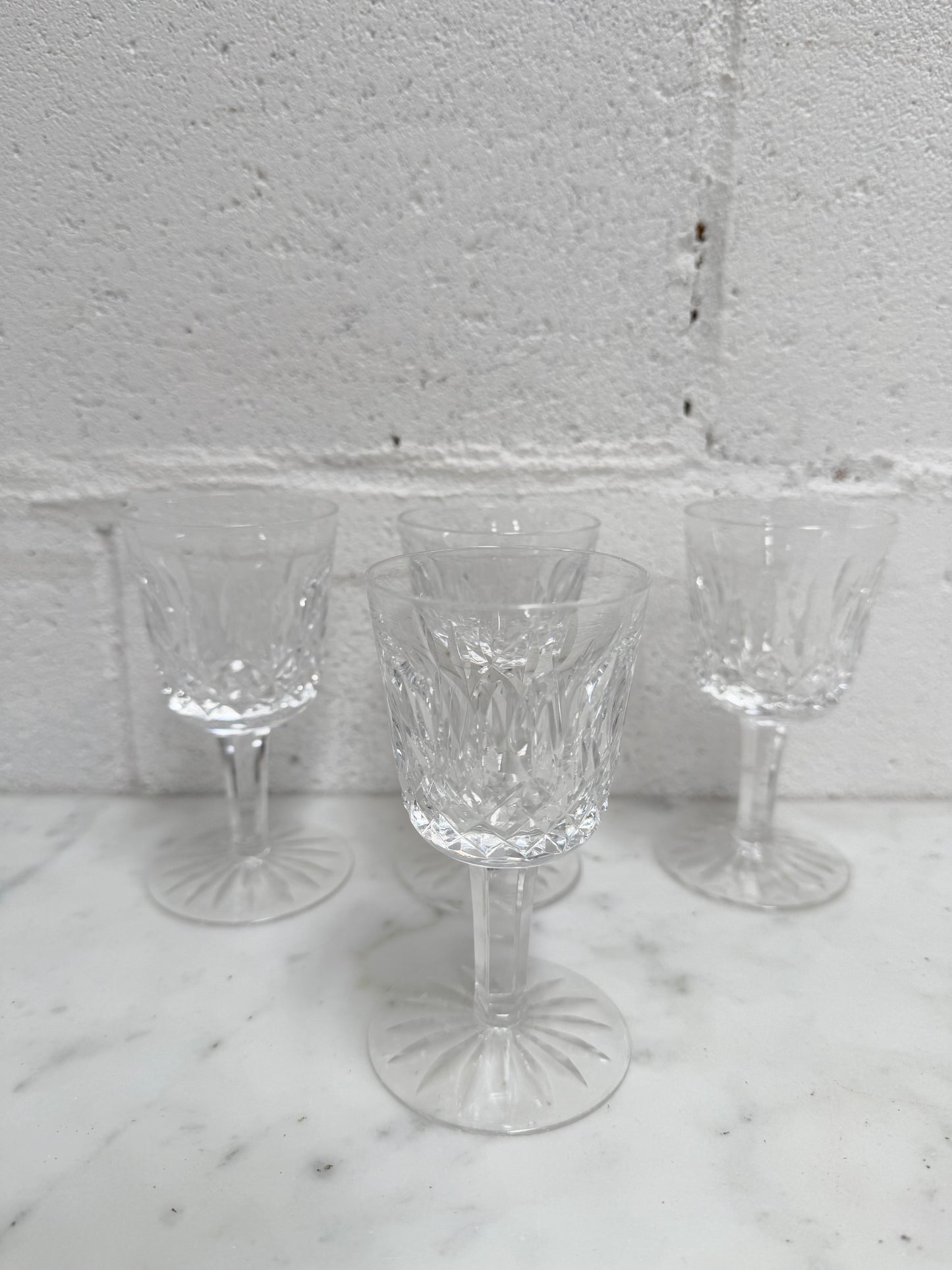 Set of 4 Vintage Waterford Crystal Sherry/Port Glasses Lismore Pattern
