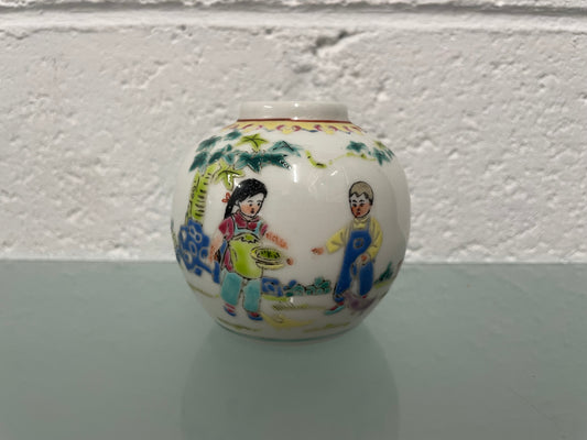 Vintage Miniature Hand Painted Chinese Pot