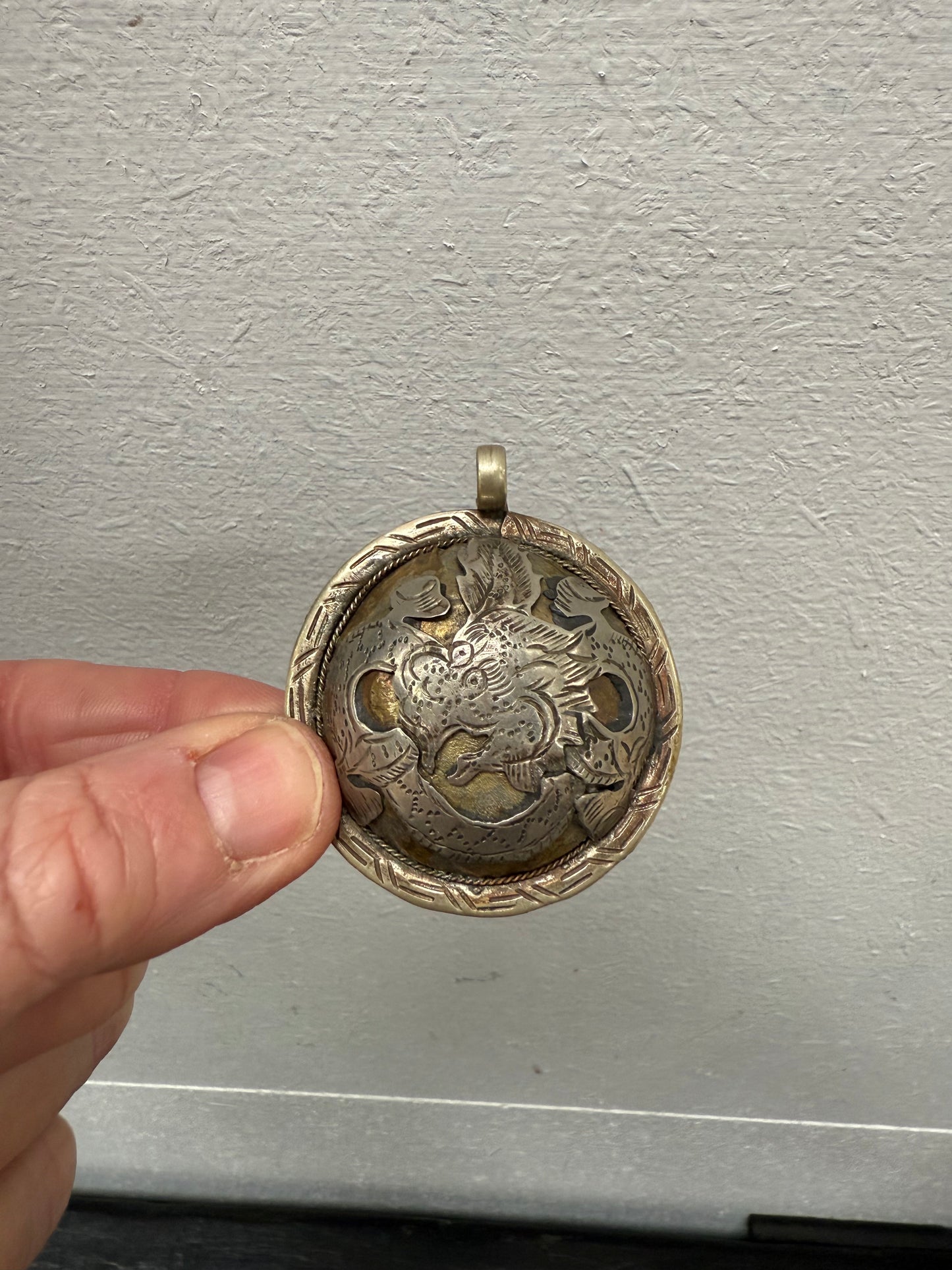 Vintage Asian Silver Buddhist Pendant
