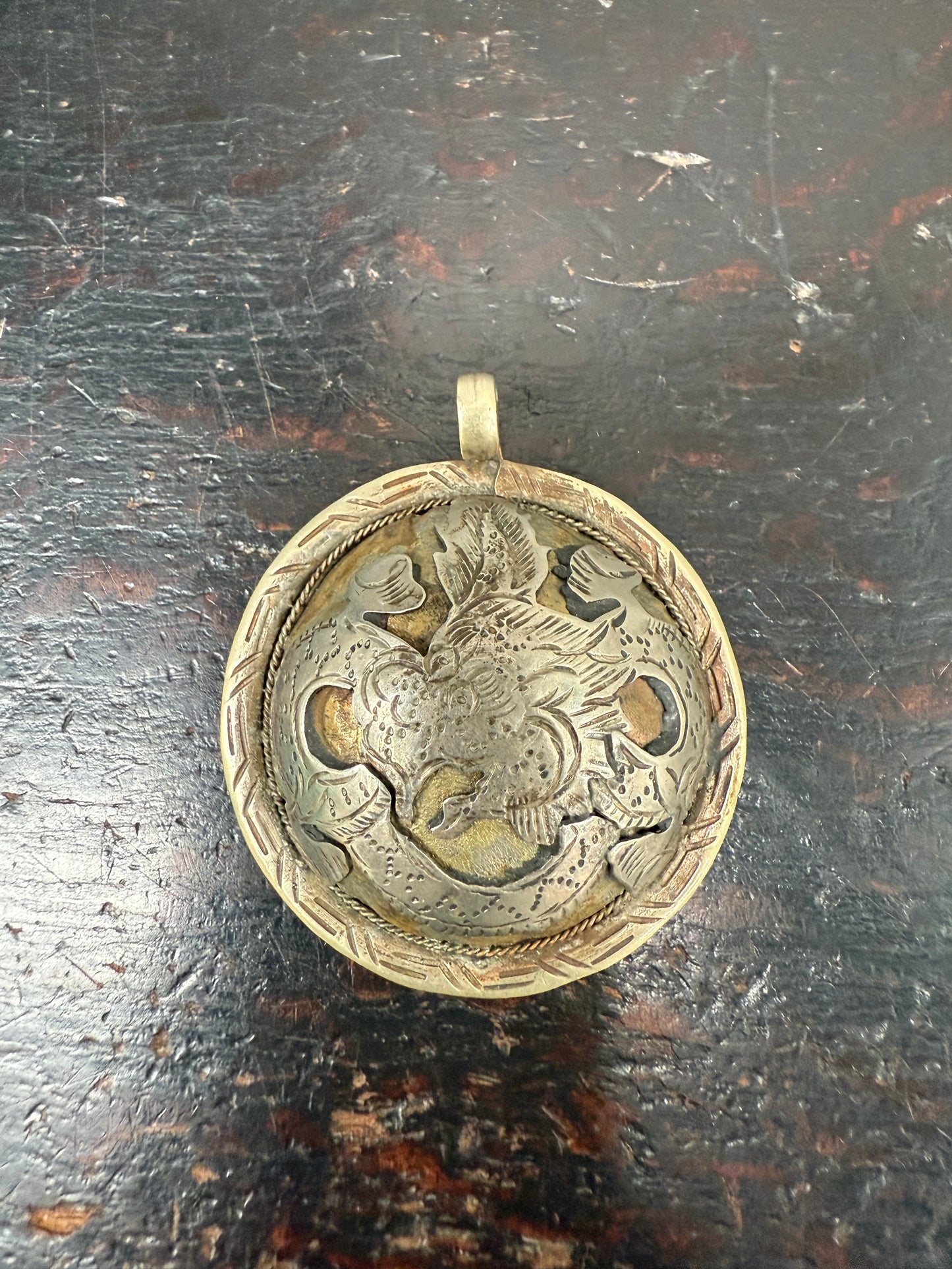 Vintage Asian Silver Buddhist Pendant