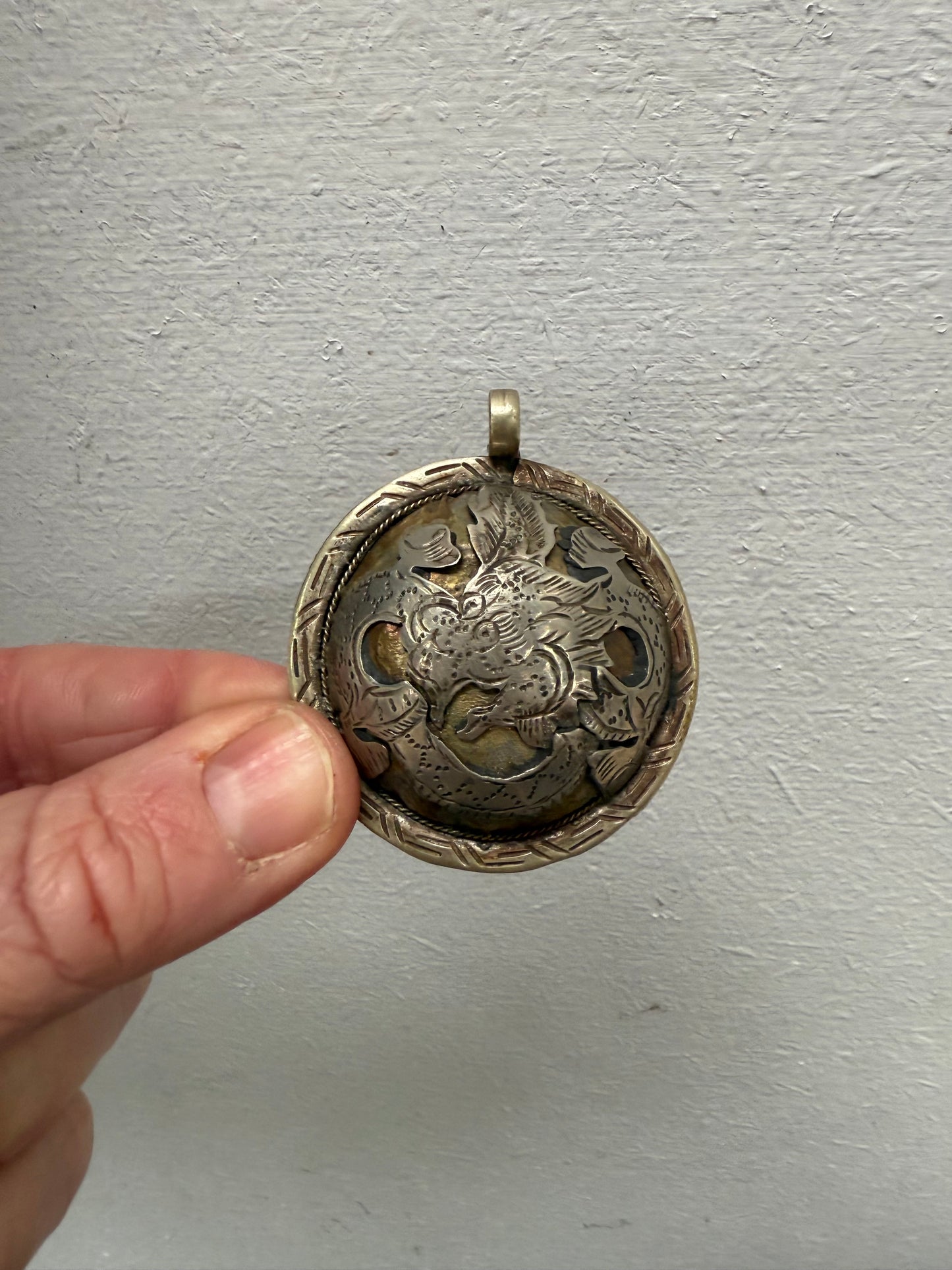 Vintage Asian Silver Buddhist Pendant