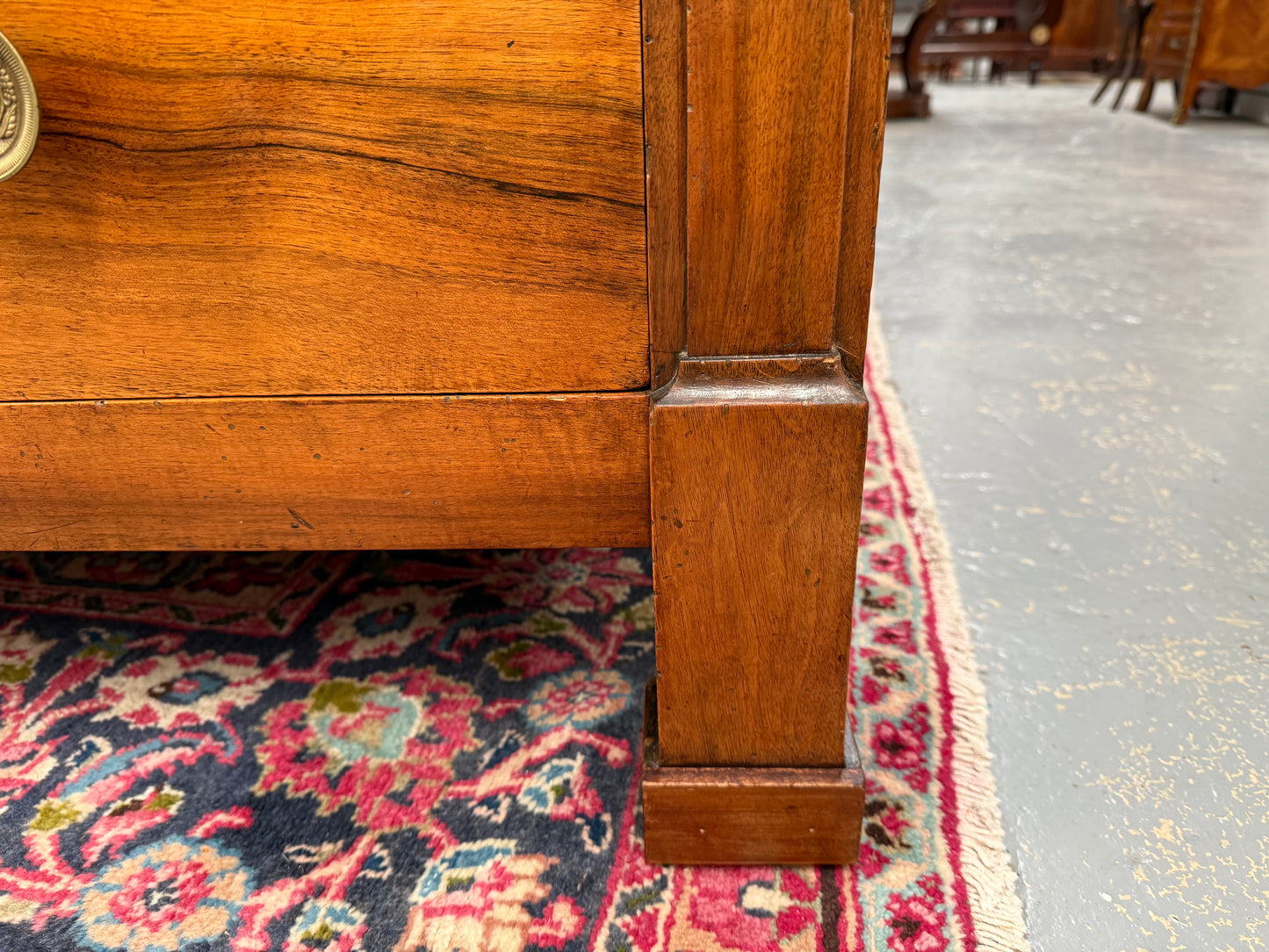Beautifully Grained Walnut Mid 19th Century Chest Of Drawers
