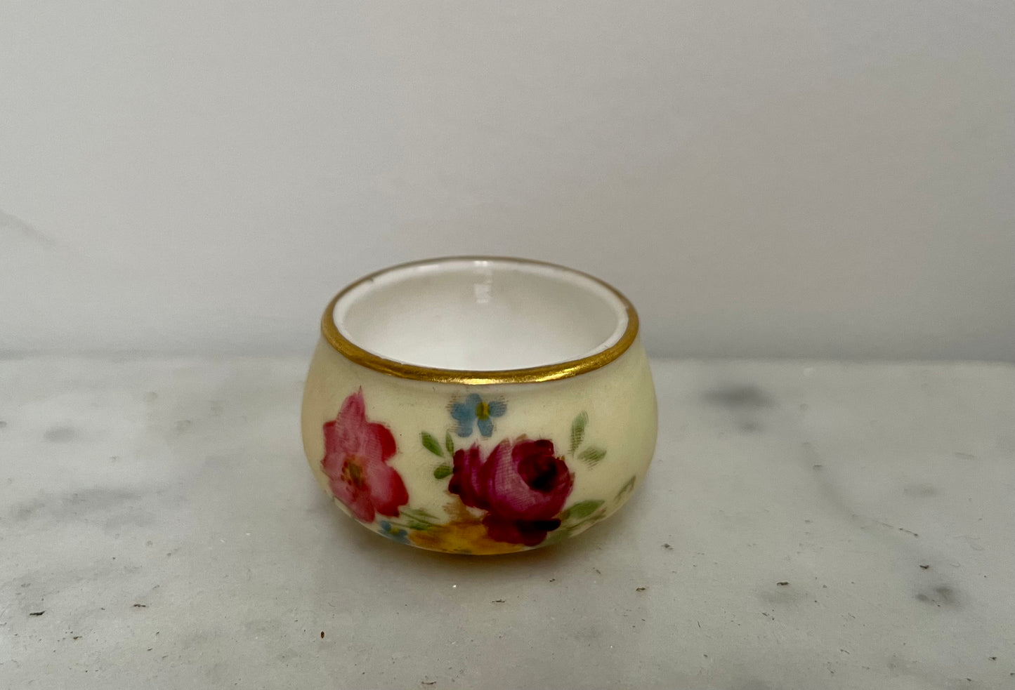 Miniature Royal Worcester Hand Painted Pot