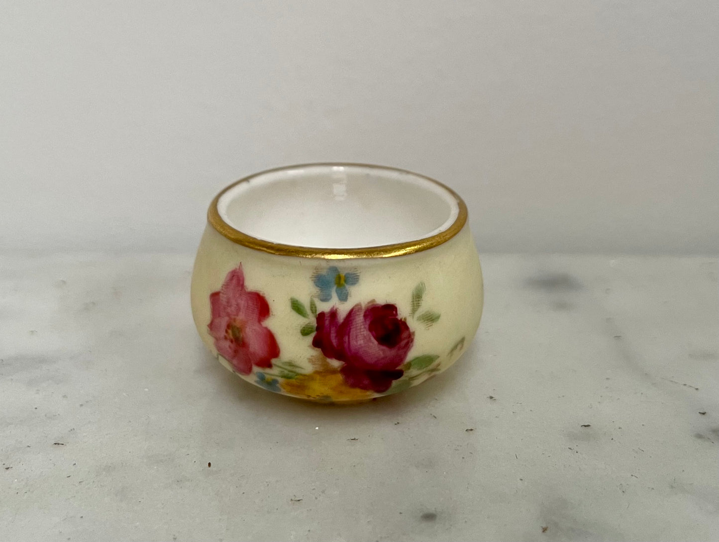 Miniature Royal Worcester Hand Painted Pot