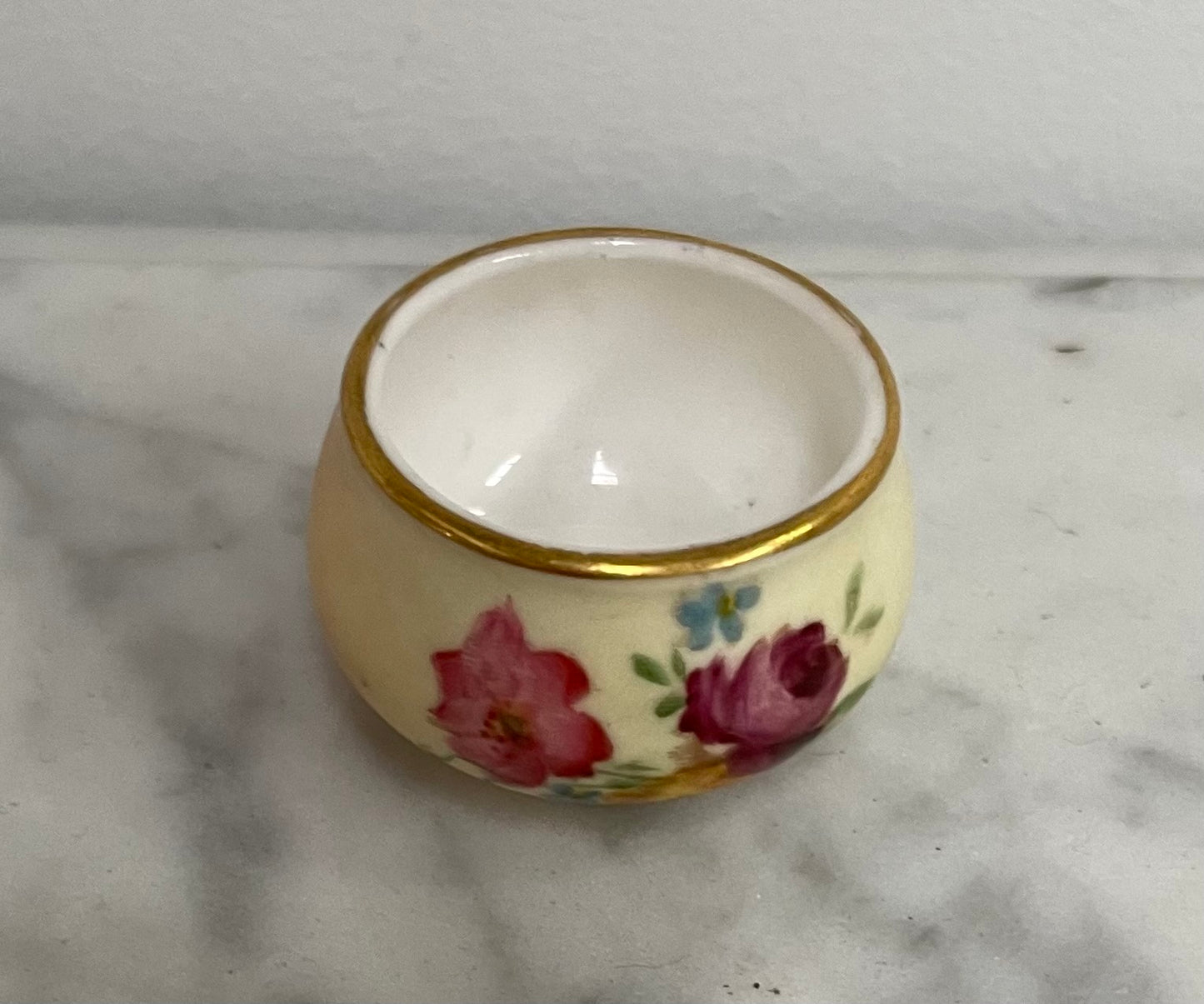 Miniature Royal Worcester Hand Painted Pot
