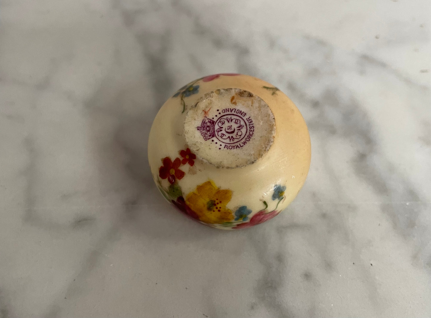 Miniature Royal Worcester Hand Painted Pot