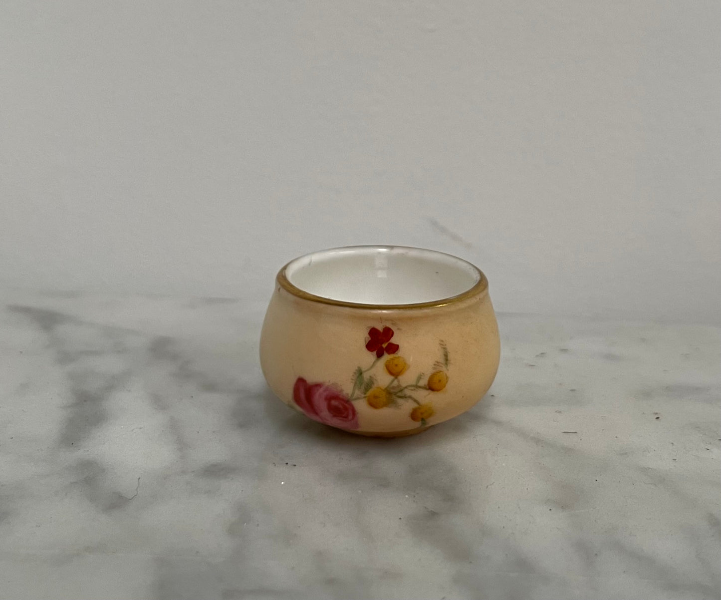 Miniature Royal Worcester Hand Painted Pot