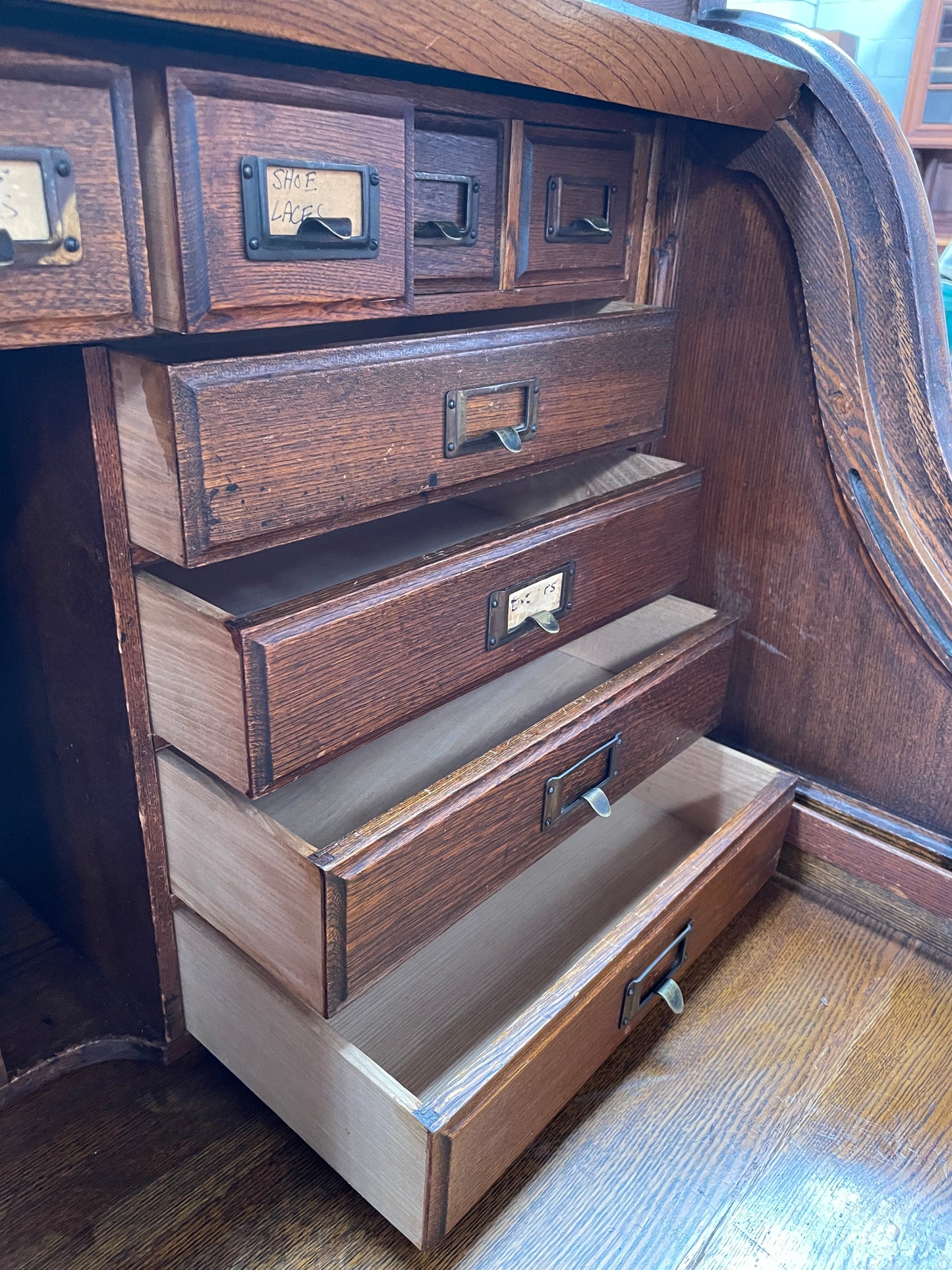 Fabulous Australian Oak Roll Top Desk
