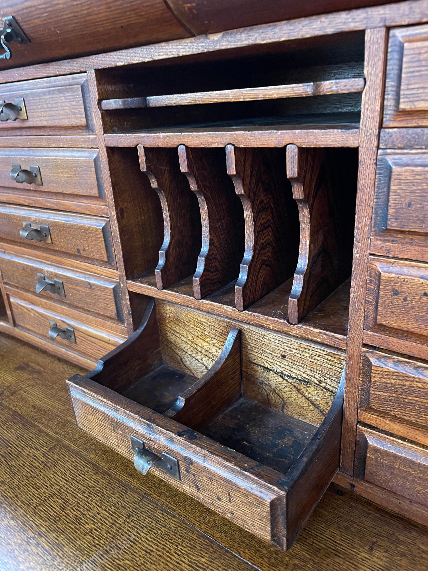 Fabulous Australian Oak Roll Top Desk