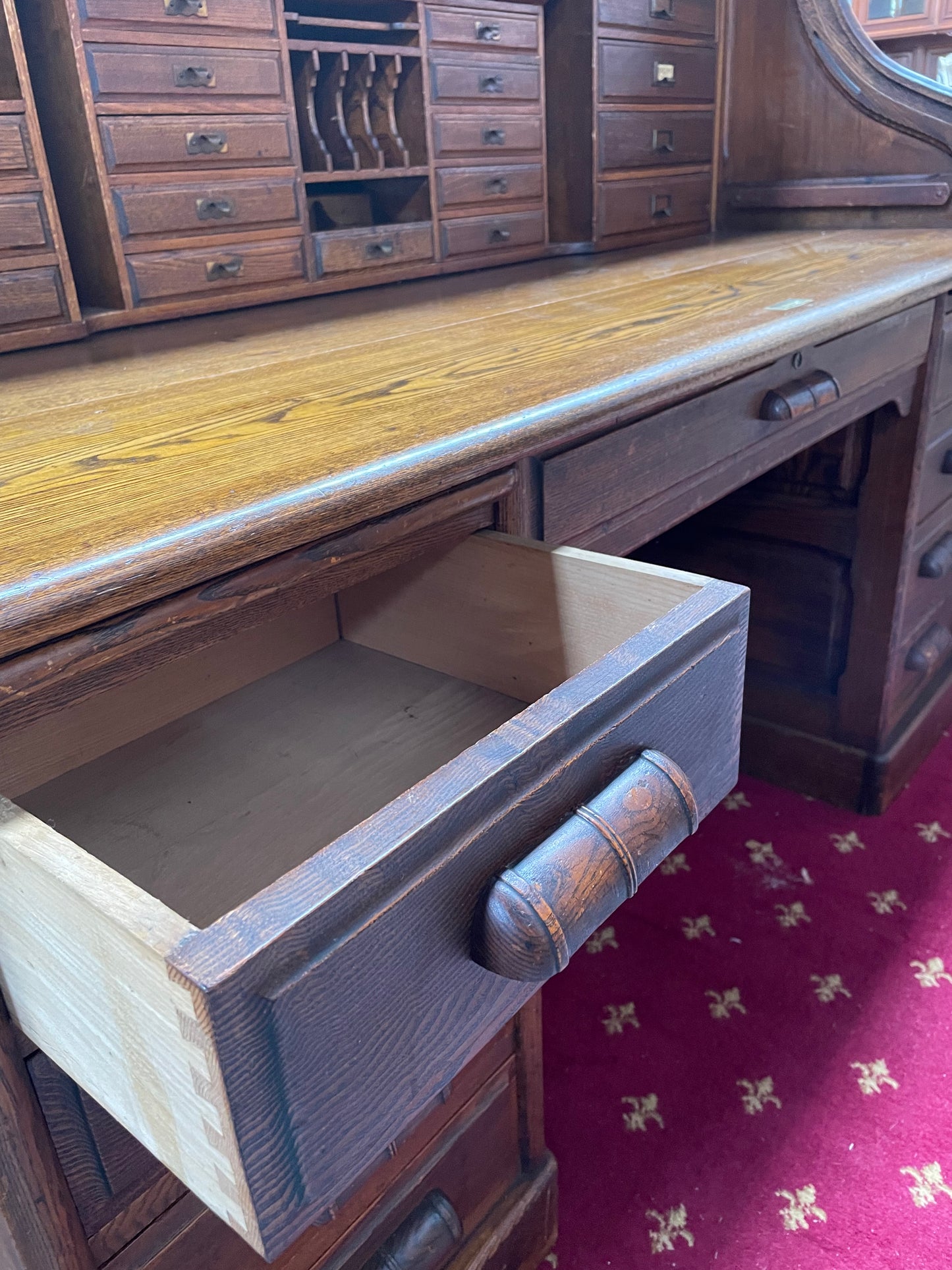 Fabulous Australian Oak Roll Top Desk