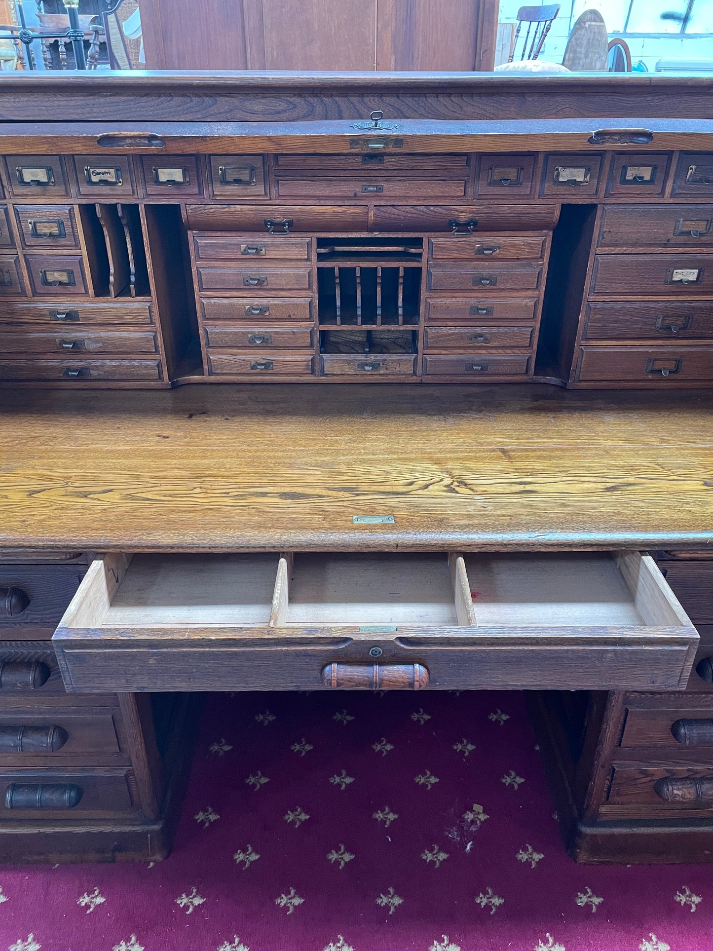 Fabulous Australian Oak Roll Top Desk