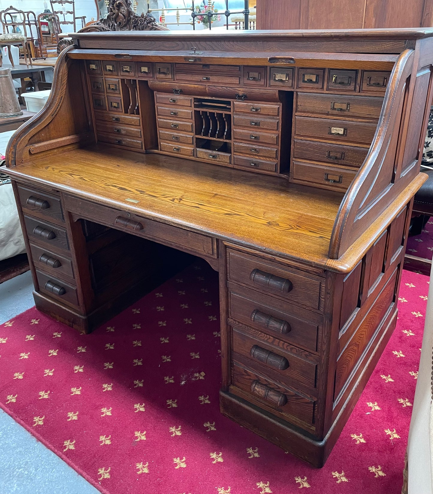 Fabulous Australian Oak Roll Top Desk