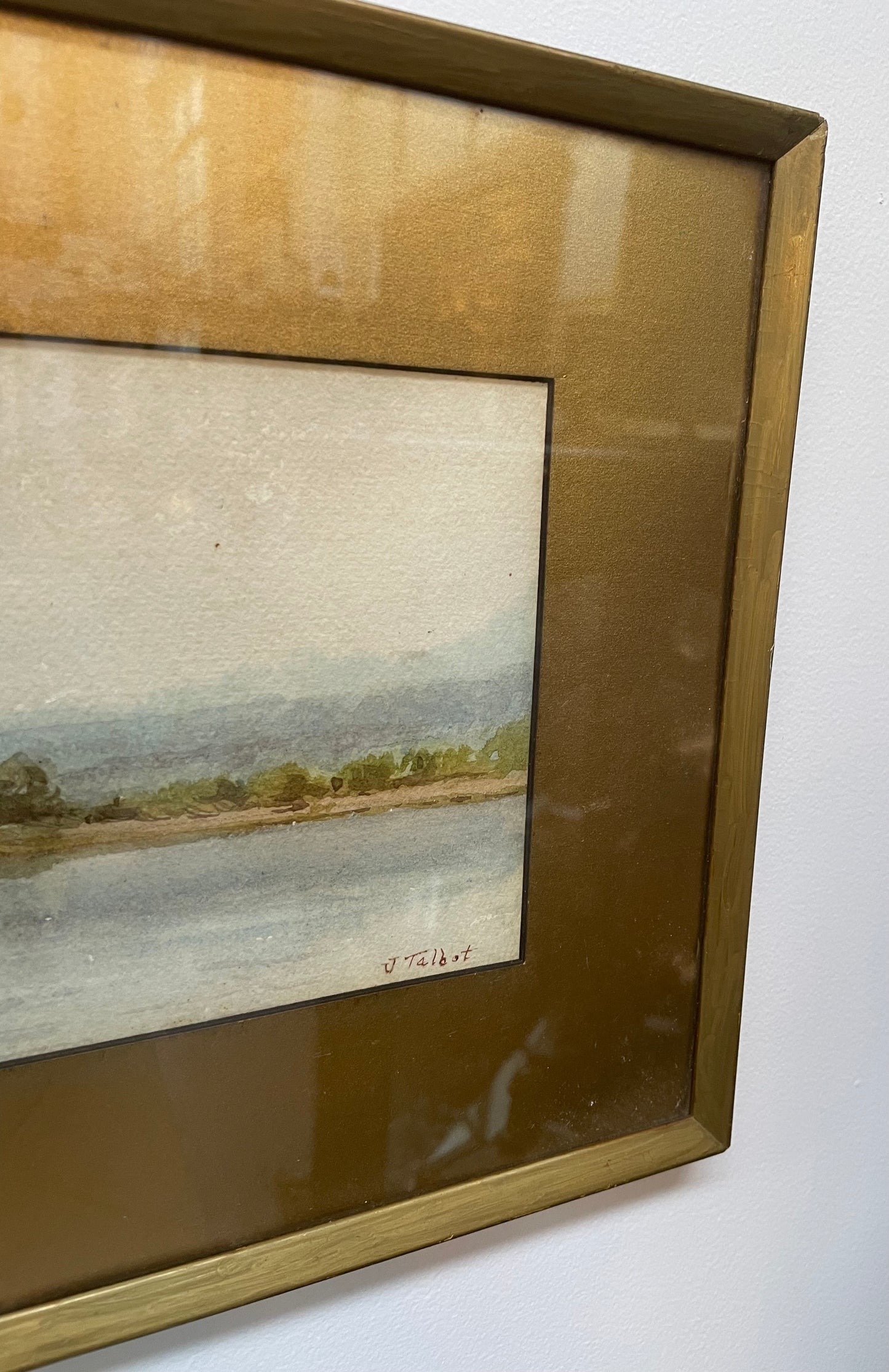 Framed Signed Watercolor of a Country Landscape