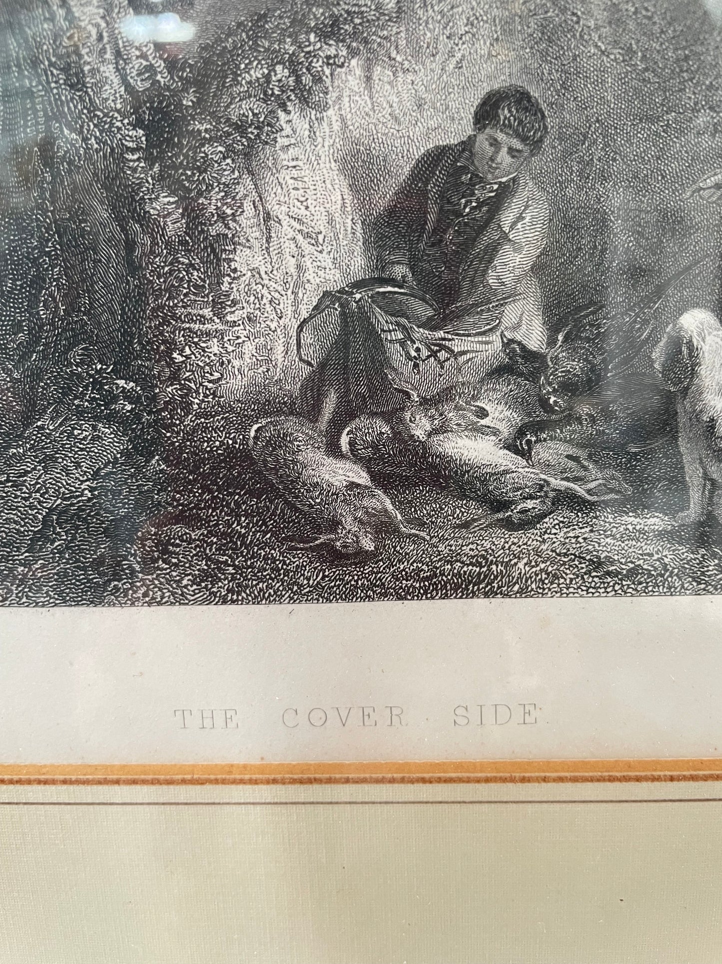 Framed Engraving Titled " The Cover Side"