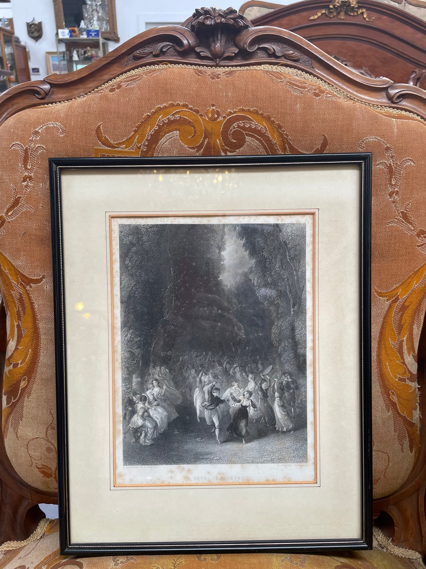 Engraving Titled "A Fete Champetre" Painted by Thomas Stothard