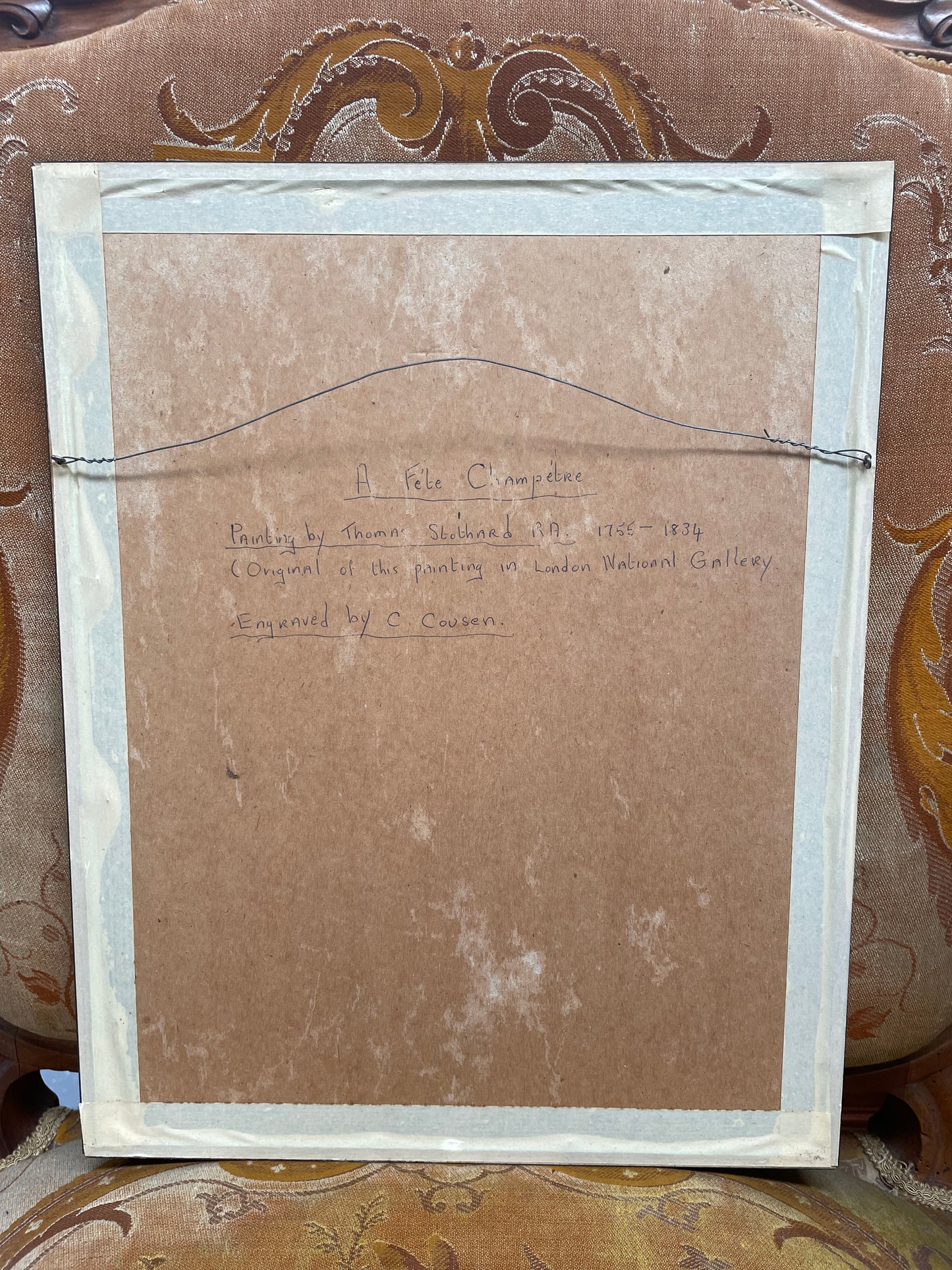 Engraving Titled "A Fete Champetre" Painted by Thomas Stothard