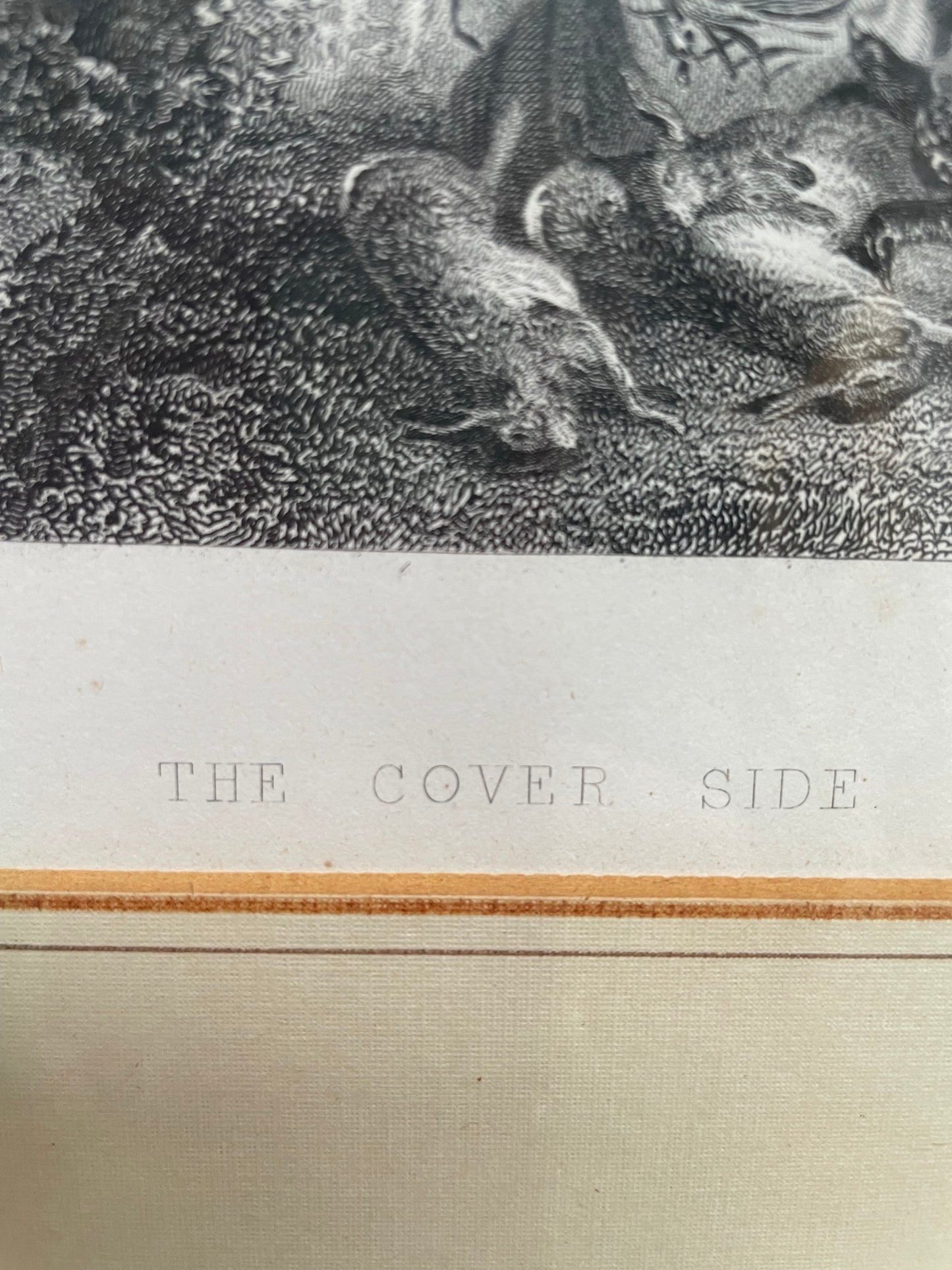 Framed Engraving Titled " The Cover Side"