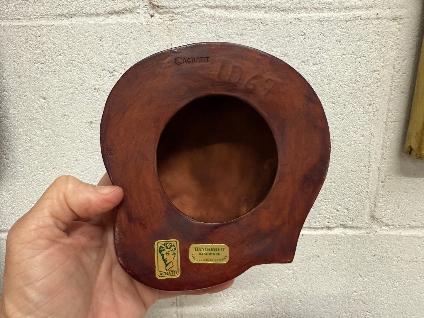 Pair of Hand Made German Wall Masks 'Achatit'