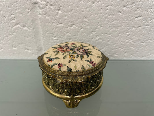 Vintage Upholstered Trinket Box