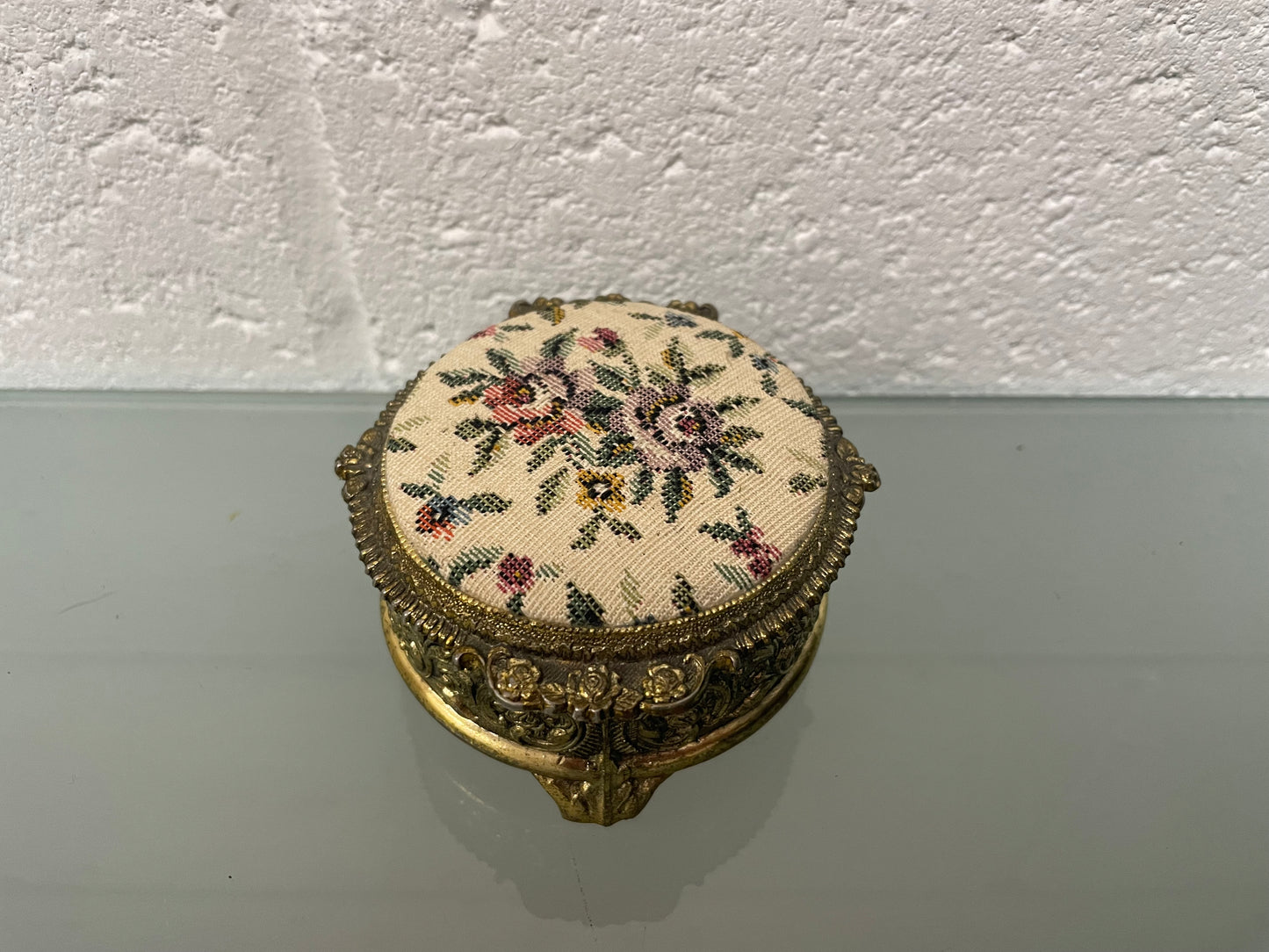 Vintage Upholstered Trinket Box