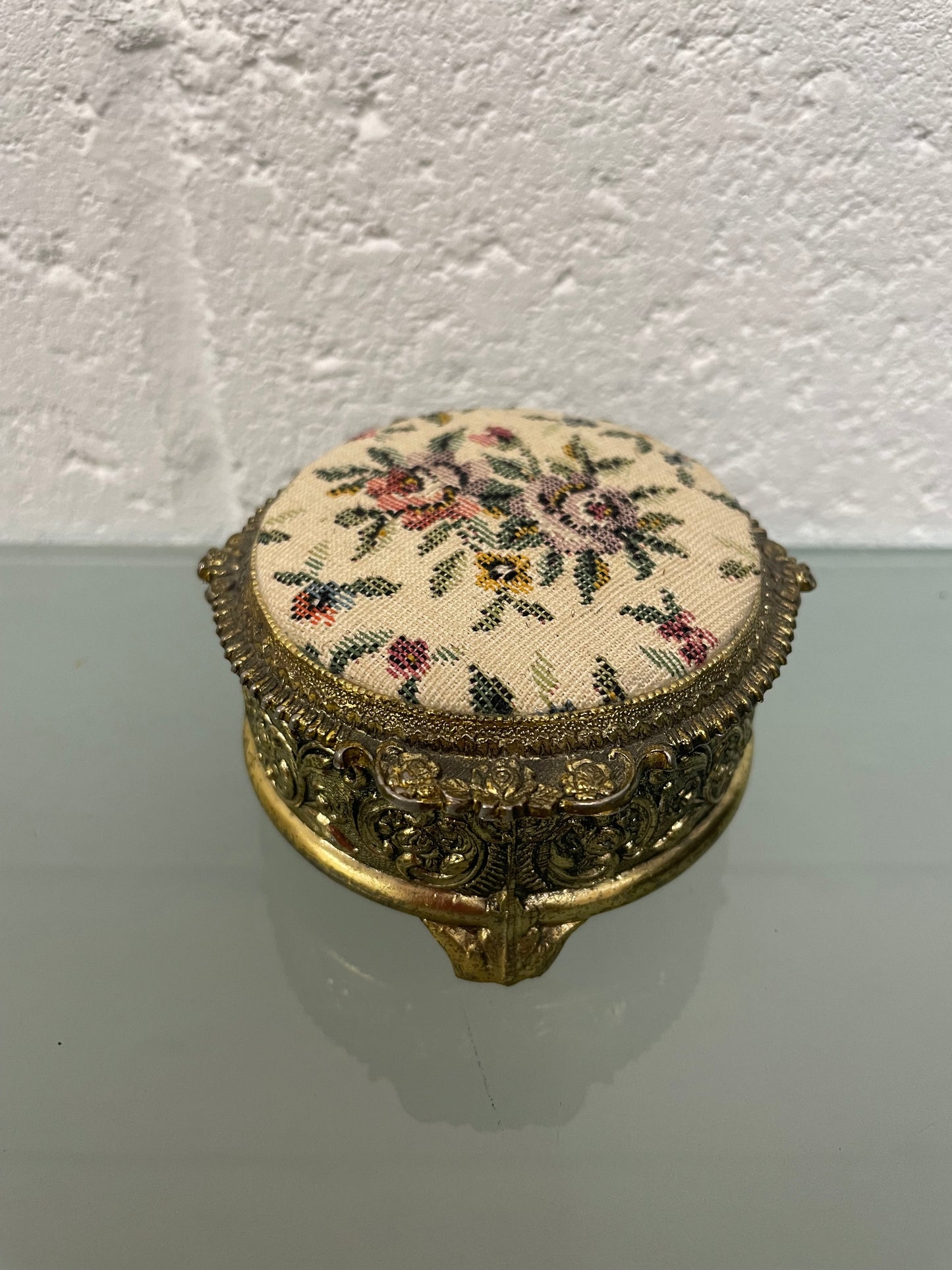 Vintage Upholstered Trinket Box