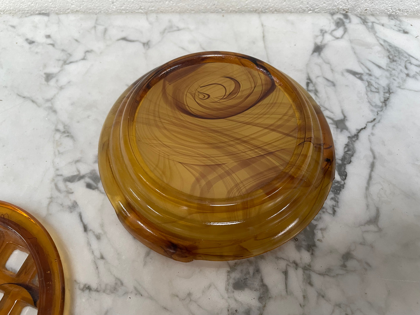 Art Deco Glass Bowl/Insert/Stand