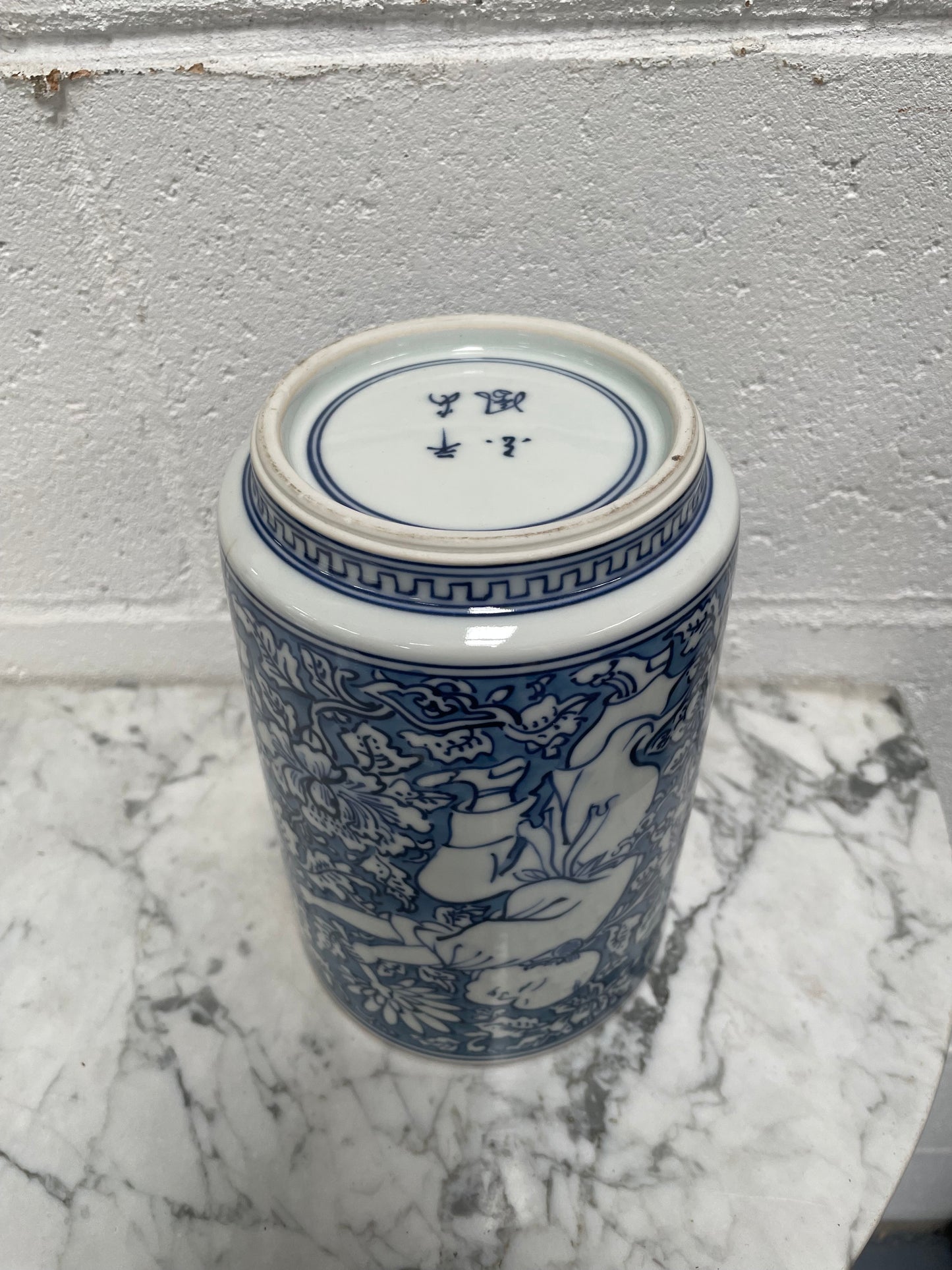 Kyoto Blue and White Pottery Vase