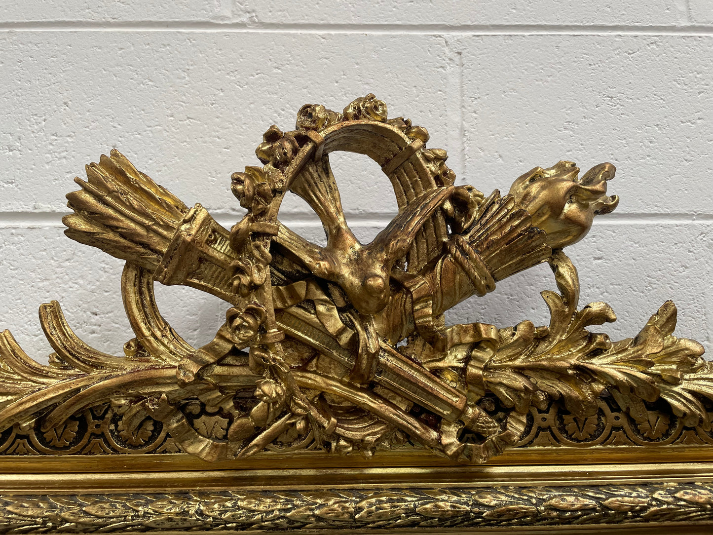 Louis 16th Style Giltwood Mantle / Floor Mirror