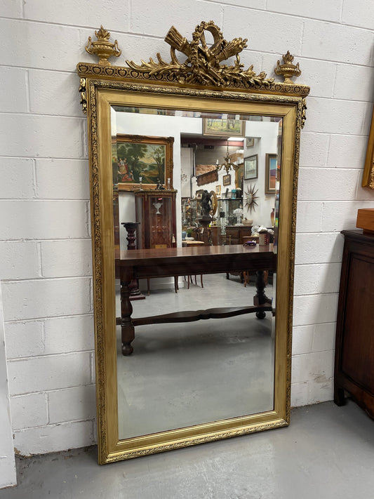 Louis 16th Style Giltwood Mantle / Floor Mirror