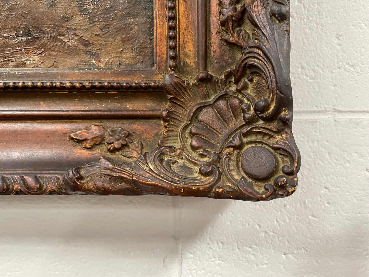 Fabulous Dutch oil painting landscape with windmill in a beautiful decorative ornate frame. It has been sourced from France and is in good original detailed condition.