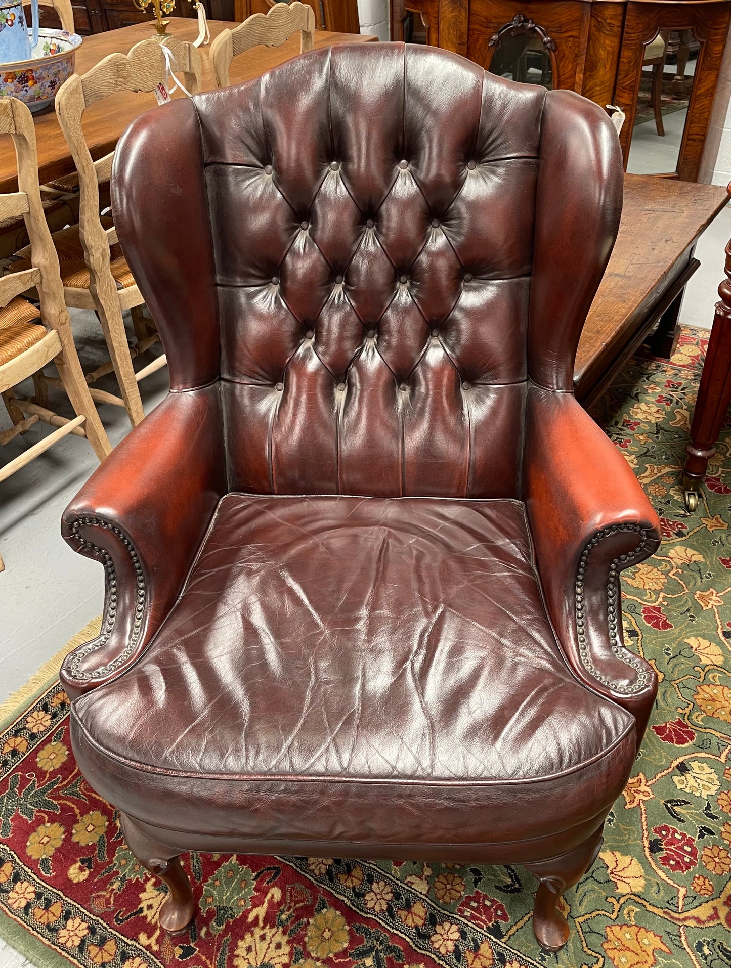 Leather Moran Button Back & Wing Back Armchair