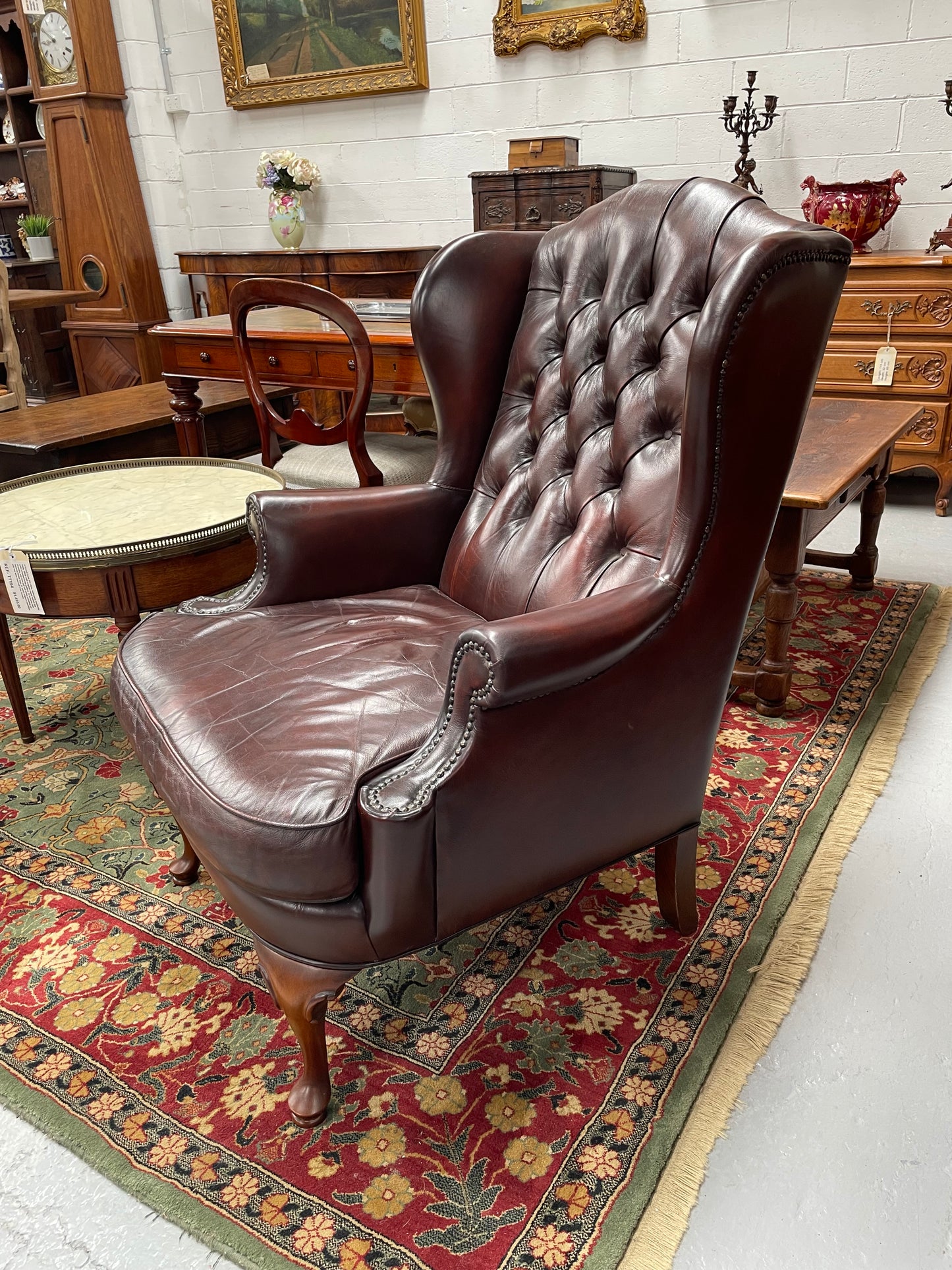 Leather Moran Button Back & Wing Back Armchair