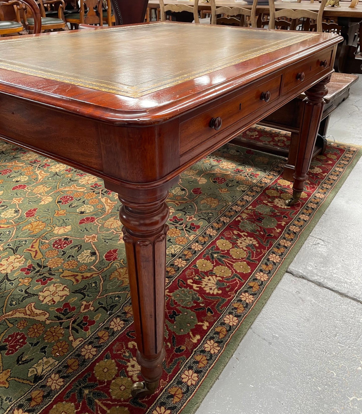 Victorian Mahogany Faux Partner Desk